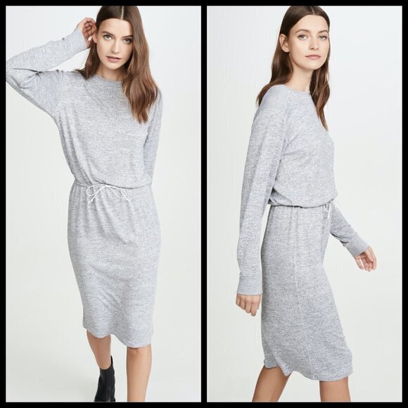 💕RAG & BONE💕 Avryl Long Sleeve Midi Sweater Dress Light Heather Gray Medium M - Picture 6 of 16